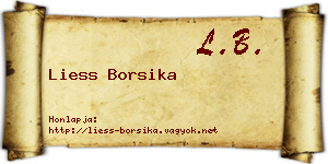 Liess Borsika névjegykártya